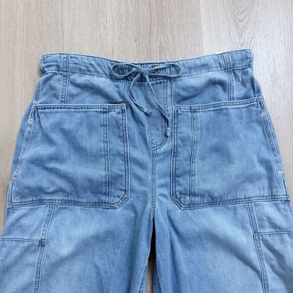 WE THE FREE Silverton Puddle Pull On Barrel Jeans Blue Relaxed Fit Denim L NWT - Picture 16 of 16